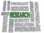 3d Imagen Research Concept Word Cloud Background Stock Photo