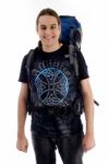 Young Traveler With Backpack Stock Photo