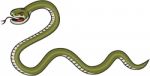 Serpent Coiling Side Isolated Cartoon Stock Photo