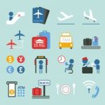 Airport - Travel Icons Design Stock Photo