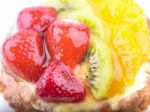 Jelly Cake With Fruits Stock Photo