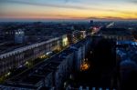 Early Morning View Over The Skyline In Warsaw Stock Photo