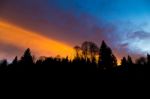 Vibrant Sunset Cloud Formation Stock Photo