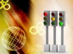 Digital Illustration Of Traffic Light Stock Photo