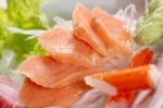 Salmon And Crab Stick Stock Photo