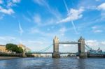 View Of Tower Bridge From The River Thames Stock Photo