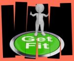 Get Fit Pressed Shows Exercise And Working Out Stock Photo