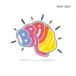 Creative Brain Shape Abstract Logo Design Stock Photo