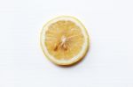 Fresh Lemon Slice  On  White Stock Photo