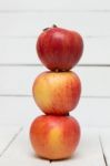 Fresh Tasty Red Apple Fruits Isolated On A White Background Stock Photo