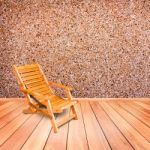 Wooden Deck Chair In Retro Style On Wooden Floor Interior With S Stock Photo