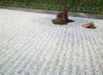 Zen Gardens Typically Contain Gravel And Bare Stones Stock Photo