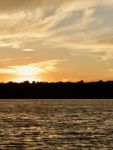 Postcard With An Amazing Sunset On A Lake Stock Photo