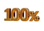 3d Gold 100 Hundred Percent Discount Sign Stock Photo