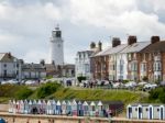 People Enjoying The Beach At Southwold Stock Photo