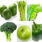 Green Healthy Food Collage Collection Stock Photo