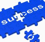 Success Jigsaw Shows Achievement Of Solution Stock Photo