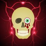 Halloween Blood Eyeball Skull Thunderbolt Lightning Background Stock Photo