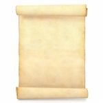 Old Blank Antique Scroll Paper Isolated On White Background, 3d Rendering Stock Photo