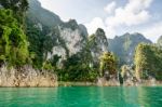 Travel Island And Green Lake ( Guilin Of Thailand ) Stock Photo