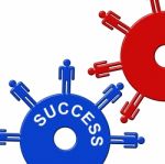 Success Cogs Indicates Gear Wheel And Clockwork Stock Photo