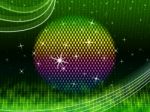 Colorful Ball Background Means Green Grid And Sparkles
 Stock Photo