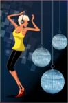 Dancing Girl In Disco Stock Photo