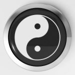 Ying Yang Button Means Spiritual Peace Harmony Stock Photo