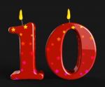 Number Ten Candles Mean Numeral Candles Or Celebration Candles Stock Photo