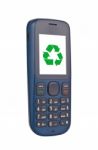 Mobile Phone With Recycle Symbol Stock Photo