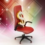 Dollar Sign Sitting The Executive Chair Stock Photo