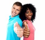 Thumbs Up Couple In Love Stock Photo