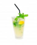 Mojito Caipirina Cocktail With Fresh Mint Leaves Stock Photo