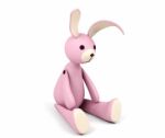 Pink Rabbit Doll Isolated Stock Photo