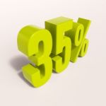 Percentage Sign, 35 Percent Stock Photo