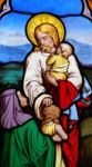 Religious Stained Glass Window Stock Photo