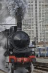 Steam Locomotive Leaving The Station At Rimini Stock Photo