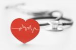 Heart Symbol And Stethoscope Stock Photo