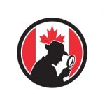 Canadian Private Investigator Canada Flag Icon Stock Photo