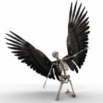 Skeleton With Wings Stock Photo