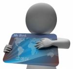 Debit Card Indicates Buying Banking And Indebtedness 3d Renderin Stock Photo