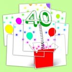 Number Forty Surprise Box Displays Unexpected Celebration Or Par Stock Photo