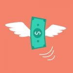 Money Flying Like A Bird Stock Photo