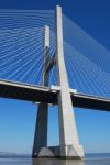 Vasco Da Gama Bridge Over River Tagus In Lisbon Stock Photo