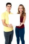 Young Love Couple With Pizza Box Stock Photo