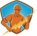 Electrician Construction Worker Retro Stock Photo