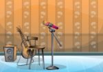 Cartoon  Illustration Interior Music Room With Separated Layers Stock Photo