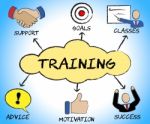 Training Symbols Shows Education Commerce And Instructing Stock Photo