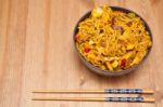 Singapore Noodles Stock Photo