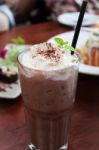 Iced Coffee Toping With Whipped Cream Stock Photo